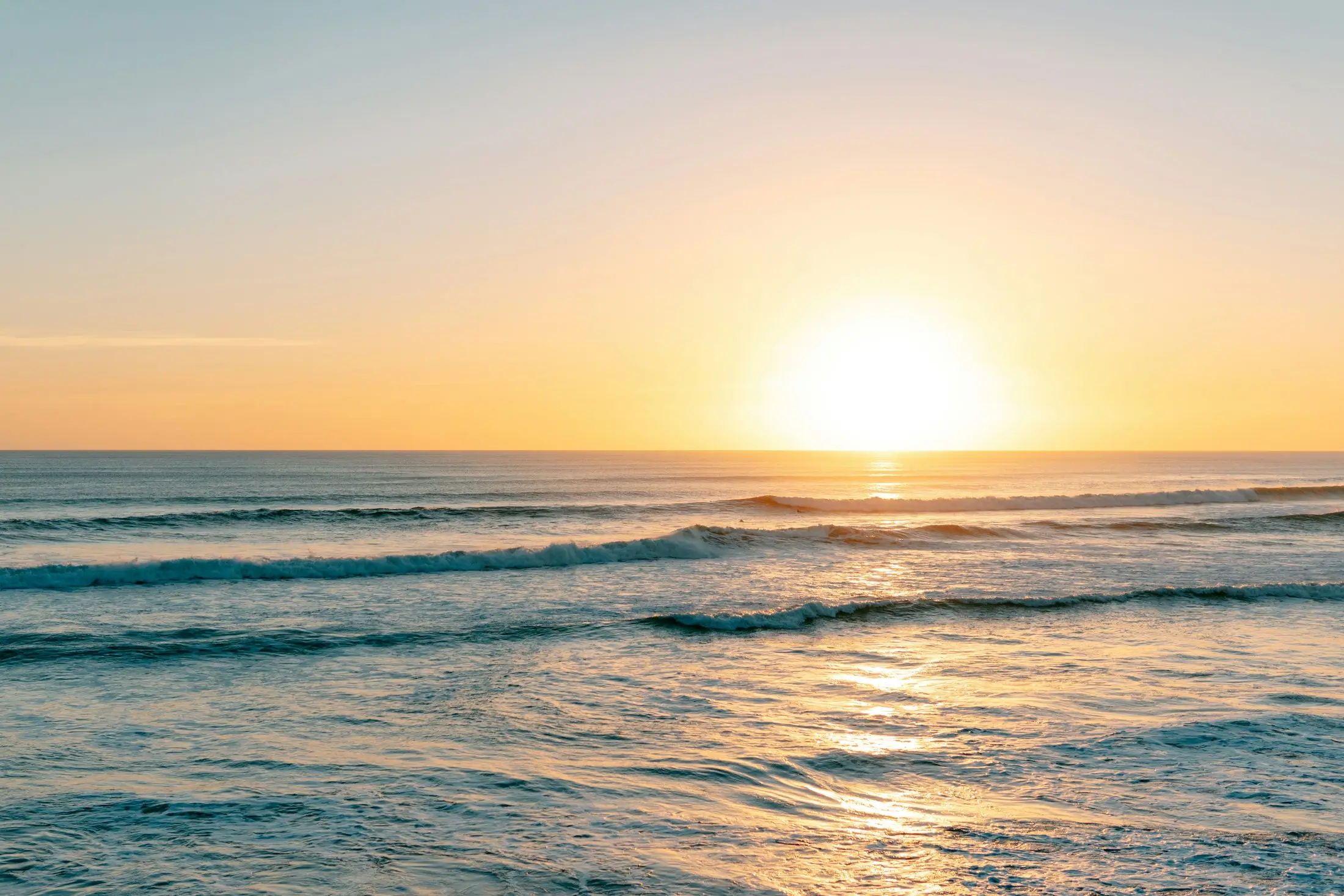 Calm sea at sunrise